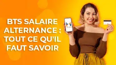 Jeune apprentie heureuse qui découvre son salaire de BTS en alternance