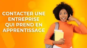 Etudiante contactant une entreprise pour un contrat d'apprentissage