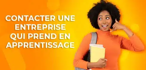 Etudiante contactant une entreprise pour un contrat d'apprentissage