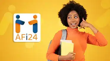 Jeune étudiant ayant trouvé sa formation parcoursup en alternance qui appel AFi24
