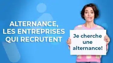 Jeunes étudiante avec une pancarte : elle recherche une entreprise pour son apprentissage