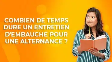 Jeune étudiante se demandant combien de temps dure un entretien d'embauche pour une alternance