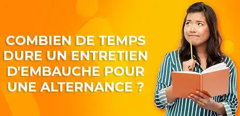 Jeune étudiante se demandant combien de temps dure un entretien d'embauche pour une alternance