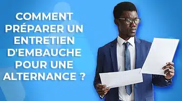 Jeune alternant se préparant à son entretien d'embauche