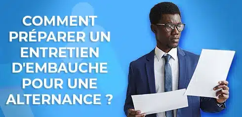 Jeune alternant se préparant à son entretien d'embauche