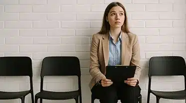 Jeune apprentis qui stress avant son entretien d'embauche