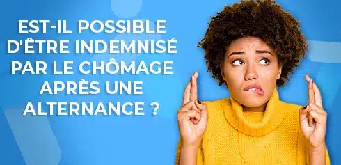 Jeune alternante qui croise les doigts en espérant toucher le chômage après son alternance