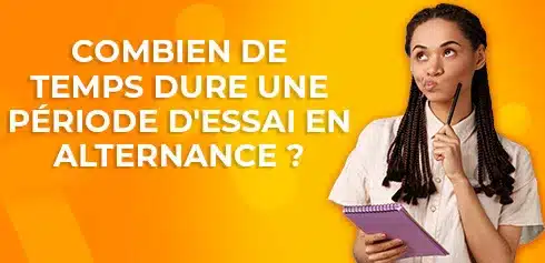 Etudiante en alternance se posant des questions sur la période d'essai