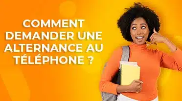 Jeune alternante démarchant des entreprise au téléphone pour trouver son alternance