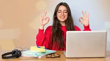 Etudiante bien préparer pour son appel à une entreprise pour décrocher son alternante