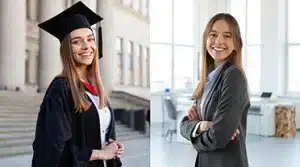 Jeune étudiante alliant école et travail avec son alternance sur Compiègne