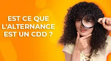 étudiante observant à la loupe si l'alternance est un CDD