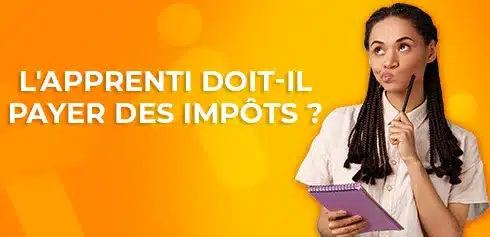 étudiante notant toutes les infos sur les impôts pour un apprenti