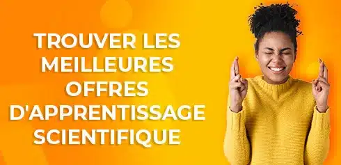 étudiante croisant les doigts pour trouver son apprentissage scientifique