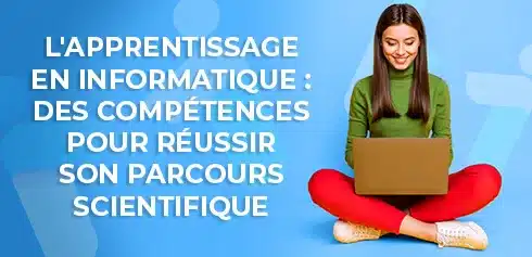 jeune étudiante consultant son ordinateur pour trouver une alternance en informatique