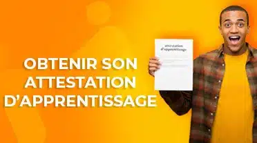 étudiant super content car il as obtenue son attestation d'apprentissage grâce aux conseils d'AFi24