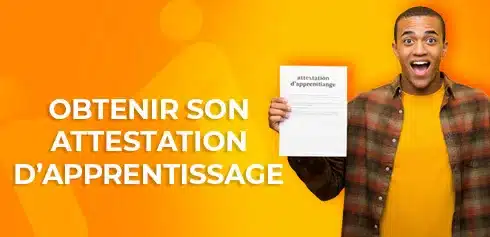 étudiant super content car il as obtenue son attestation d'apprentissage grâce aux conseils d'AFi24