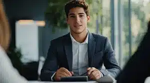 alternant en entretien pour son alternance grâce aux perspective de carrière avec l'apprentissage