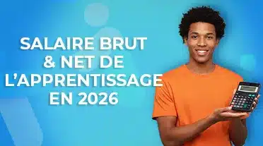 Jeune étudiant calculant son salaire brut et net en apprentissage sur sa calculatrice