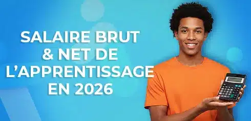 Jeune étudiant calculant son salaire brut et net en apprentissage sur sa calculatrice