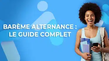 Jeune étudiante consulte toutes les infos sur le barème alternance sur son mobile