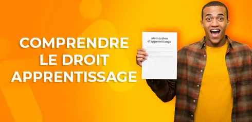 étudiant se posant des question sur le droit apprentissage