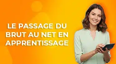 étudiante en apprentissage calculant la différence entre son salaire brut et net