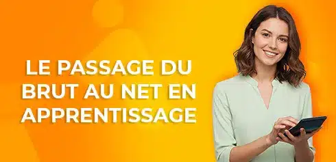 étudiante en apprentissage calculant la différence entre son salaire brut et net