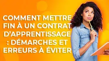 étudiante se posant des question sur comment mettre fin à son contrat d'apprentissage