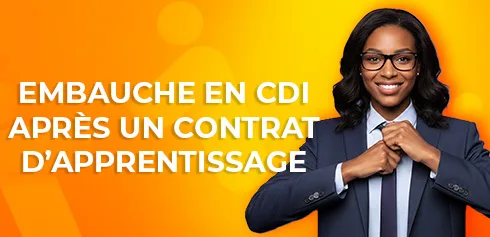 étudiante prête à être embauché en CDI après son contrat d'apprentissage