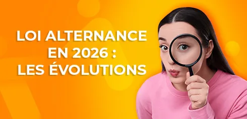 étudiante observant à la loupe les évolutions de la loi alternance 2026